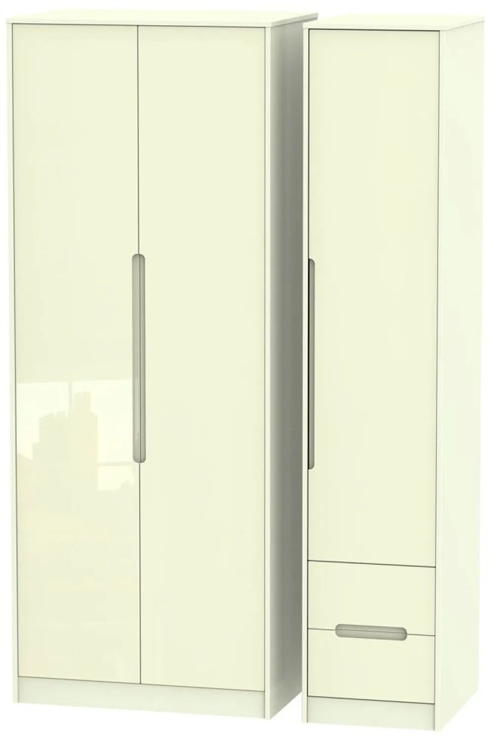 Cream High Gloss Wardrobe